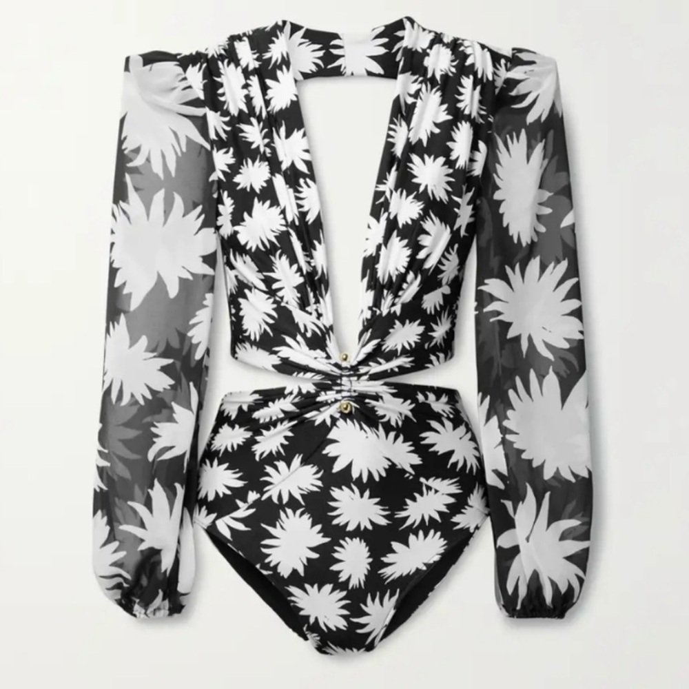 PatBo Dahlia Print Swimsuit/Bodysuit